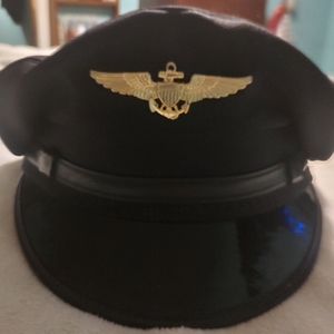 US Military Astronaut Wing Hat Pin and dress uniform blues hat
